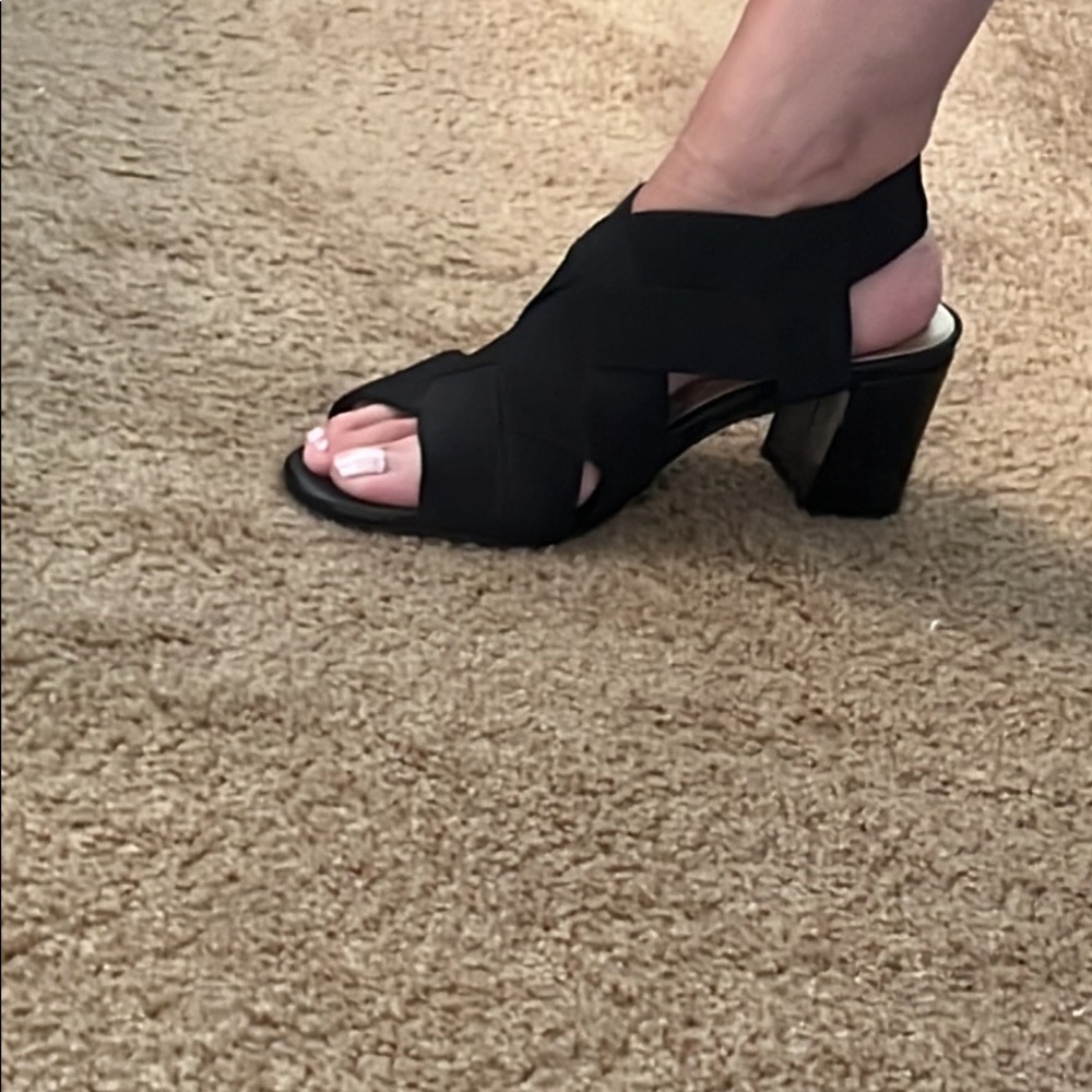 East Fifth Black sandals with a block heel. Size 6. Worn once. Smoke free home